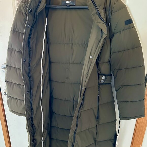 DKNY Women's Faux-Fur-Trim Hooded Maxi Puffer Coat - Picture 4 of 7